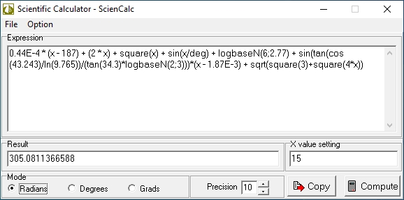 Screenshot of Scientific Calculator - ScienCalc 1.3.3