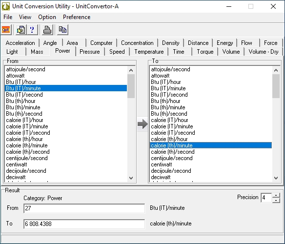 Screenshot of Unit Conversion Utility - UnitClassic-A